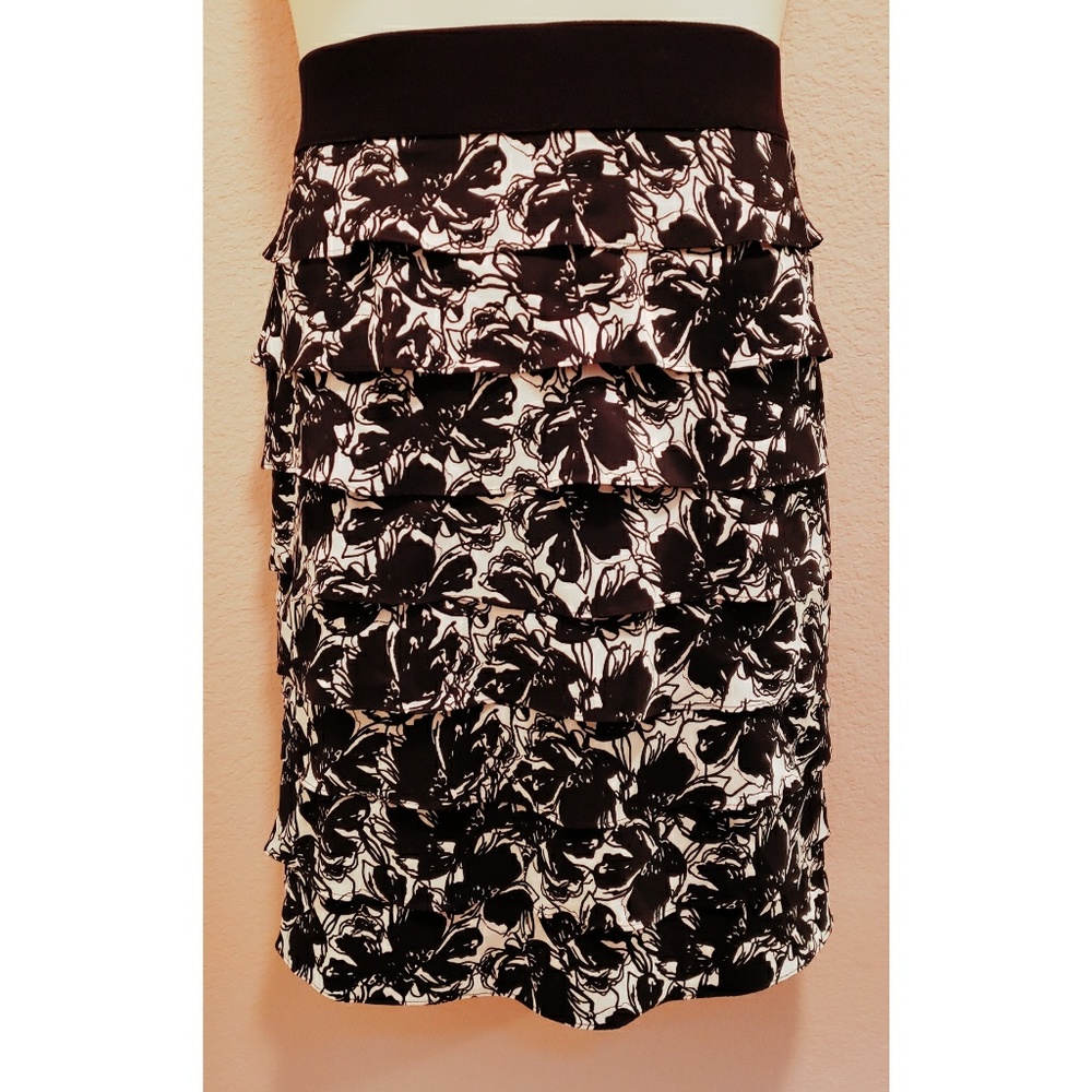Alfani Layered Ruffle Floral Skirt